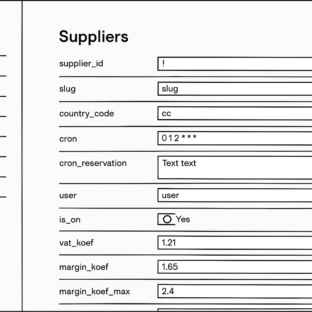 Supplier list